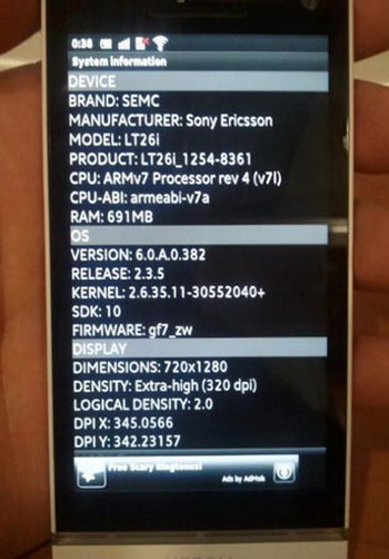 Sony Ericsson Xperia LT26i 